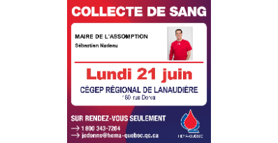 Collecte de sang du maire de L'Assomption